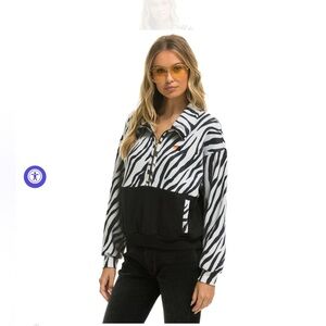 Aviator Nation Black and White Zebra Sweater